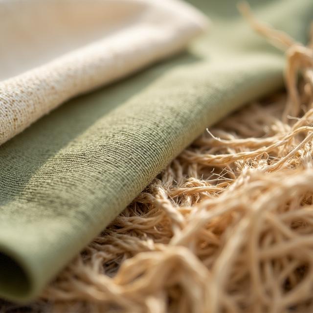 Dettaglio di materiali sostenibili e tessuti organici